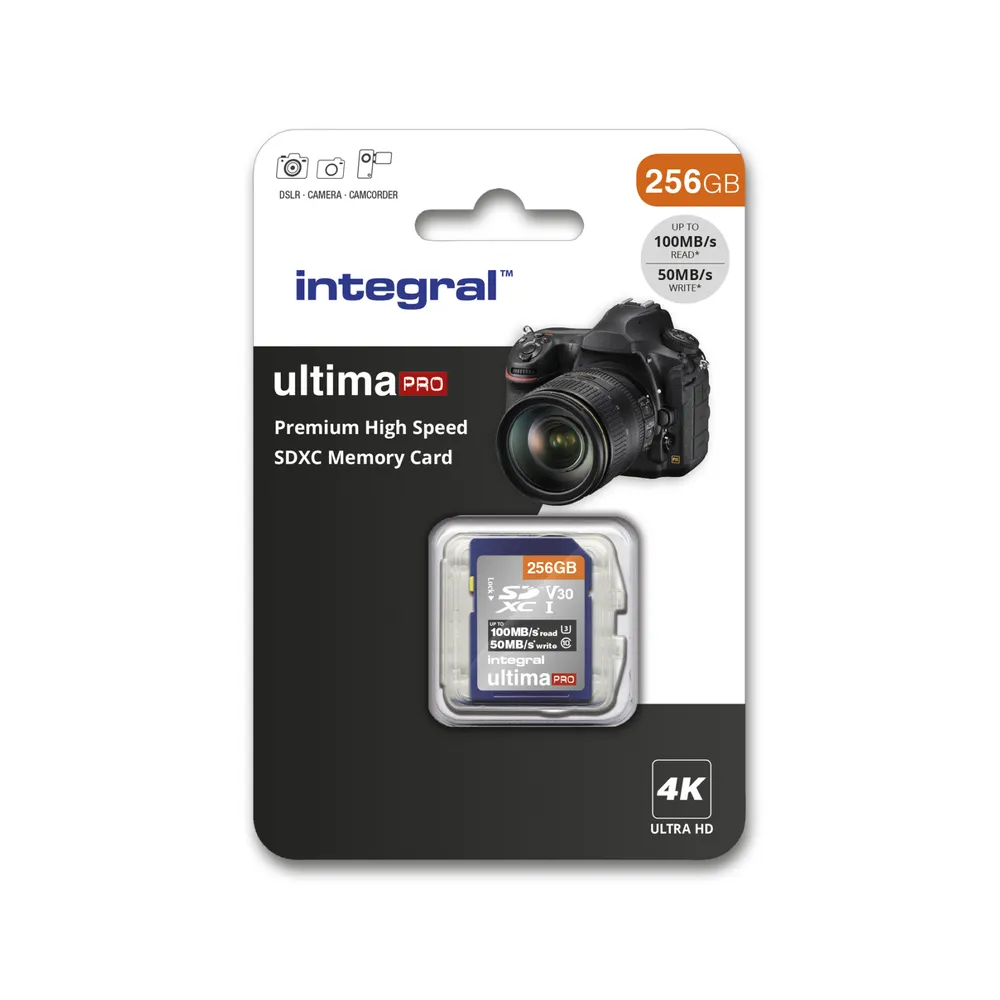 Speicherkarte Integral INSDX256G-100/90V30 256 GB SD UHS-I U3 V30 Blau Silber