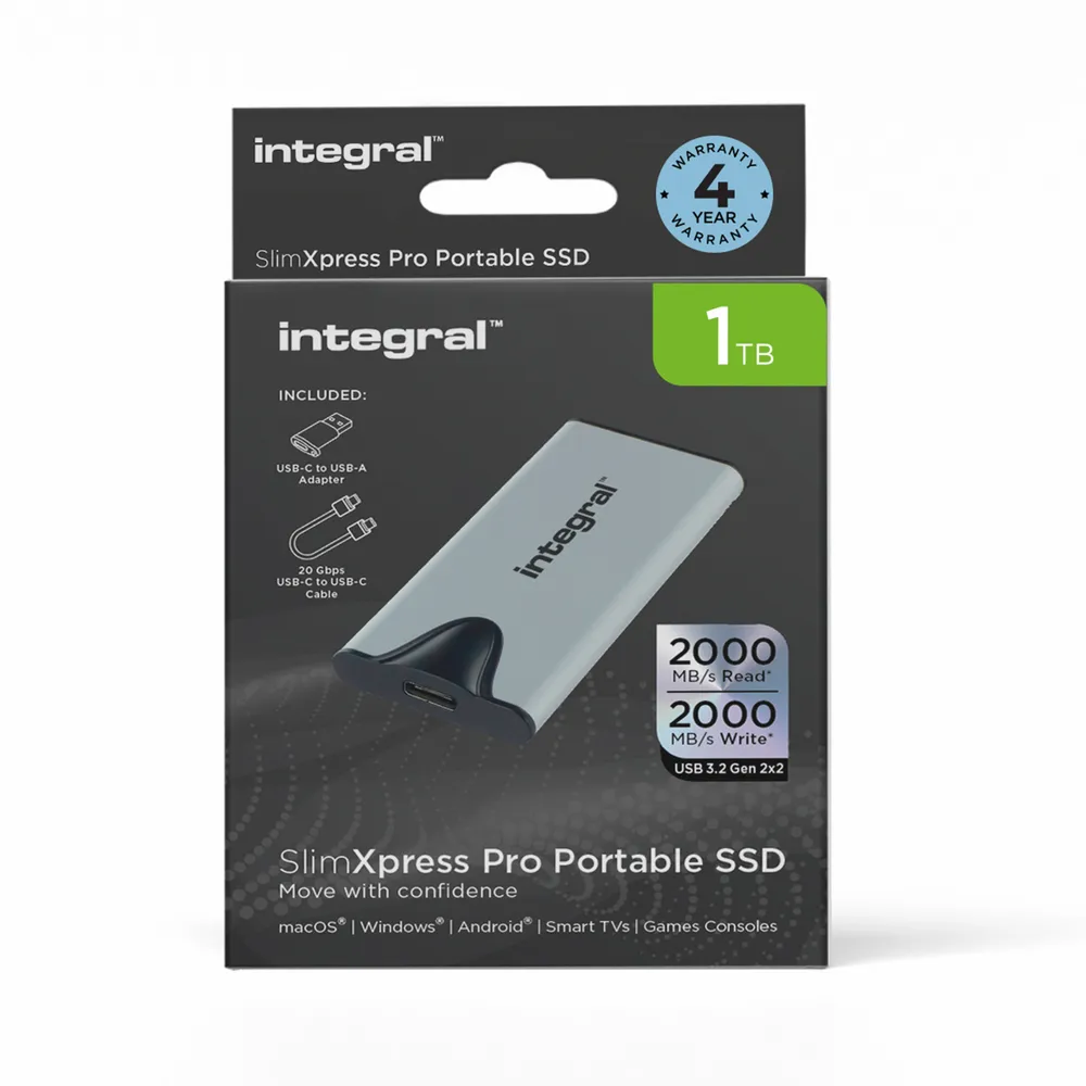 Disco Duro INTEGRAL SlimXpress Pro 1TB SSD USB 3.2 Gen 2x2 2000MB/s