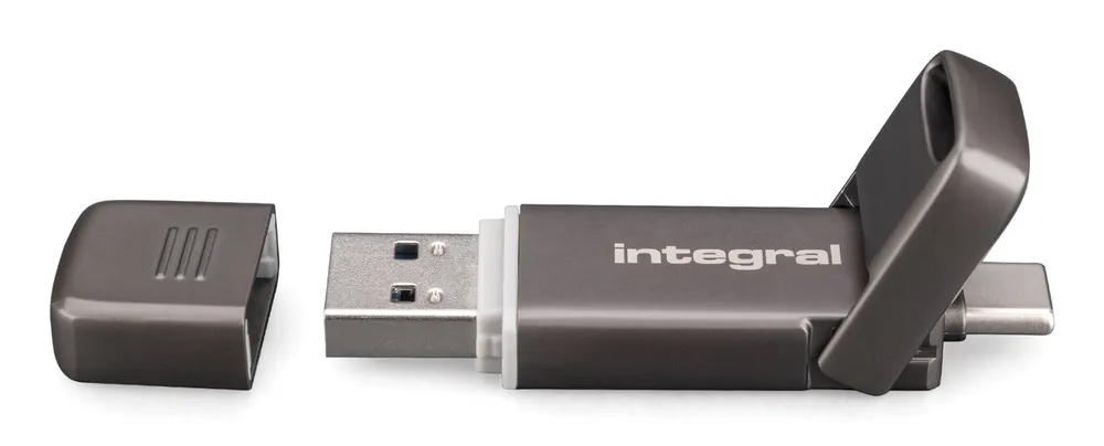 Disco Duro Integral INUSSD128GBSLIMXDL3.2 128GB SSD USB 3.2 550MB/s Dual