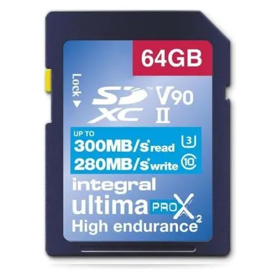 Integral 64GB SDXC UHS-II U3 V90 – 300-280 MB/s