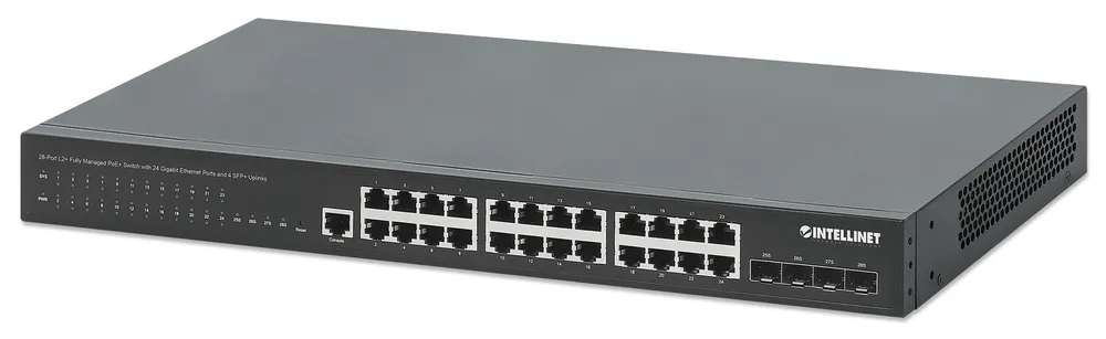 Switch Intellinet 561846 24 Ports Gigabit PoE+ 4 SFP+ L2+ Rack 1U