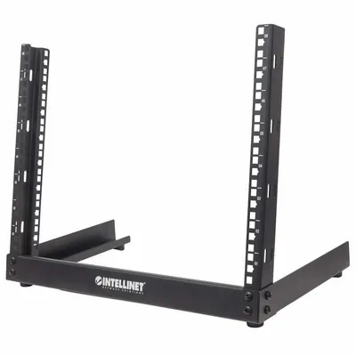Intellinet 19" Offener Desktop-Rack, 8U, freistehend, Stahl, Schwarz