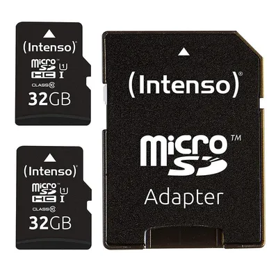 Intenso Doppelpack microSDHC 32GB UHS-I Premium inkl. SD-Adapter - High Capacity SD (MicroSDHC) Klasse 10