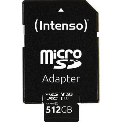 Speicherkarte Intenso 3433493 microSDXC 512GB UHS-I U3 V30 mit SD-Adapter