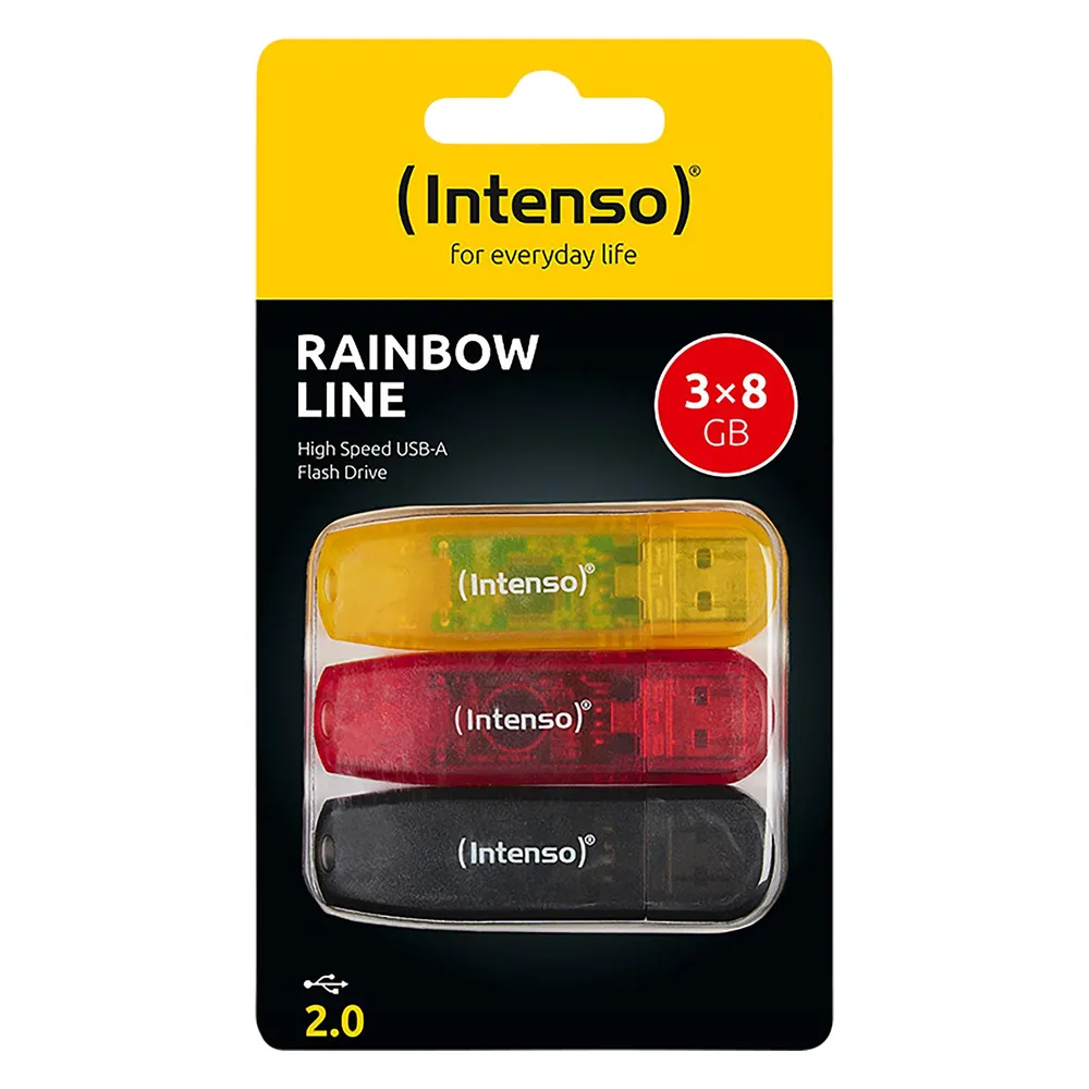 USB Stick Intenso Rainbow Line 8GB 3er Pack Mehrfarbig USB 2.0