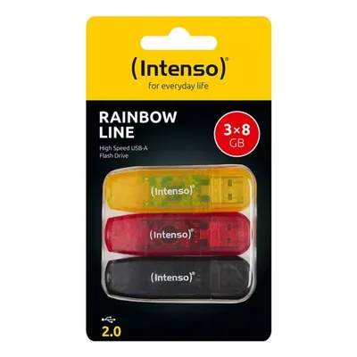 USB Stick Intenso Rainbow Line 8GB 3er Pack Mehrfarbig USB 2.0