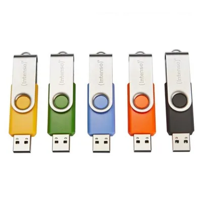 USB-Stick Intenso Basic Line 8GB USB 2.0 Drehen Schwarz Blau Grün Orange Gelb