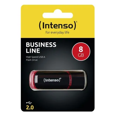 USB-Stick Intenso 8GB USB 2.0 schwarz und rot mit Kappe