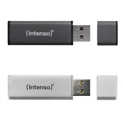 Intenso AluLine USB Drive 32GB Doppelpack 2x32GB - 32 GB USB-Stick USB Typ-A 2.0 Anthrazit, Silber