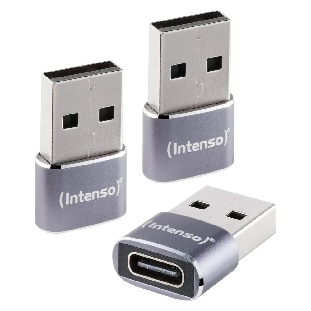 Adapter Intenso C480A USB-C auf USB-A 3er Pack Aluminium Anthrazit