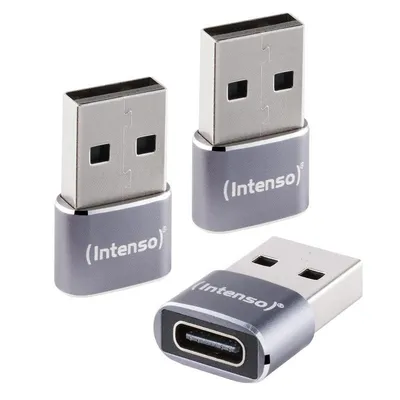 Adapter Intenso C480A USB-C auf USB-A 3er Pack Aluminium Anthrazit