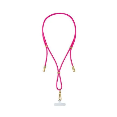 Cell Phone Charging Lanyard, Handykette mit USB-C Lade- und Datenkabel, Neon Pink