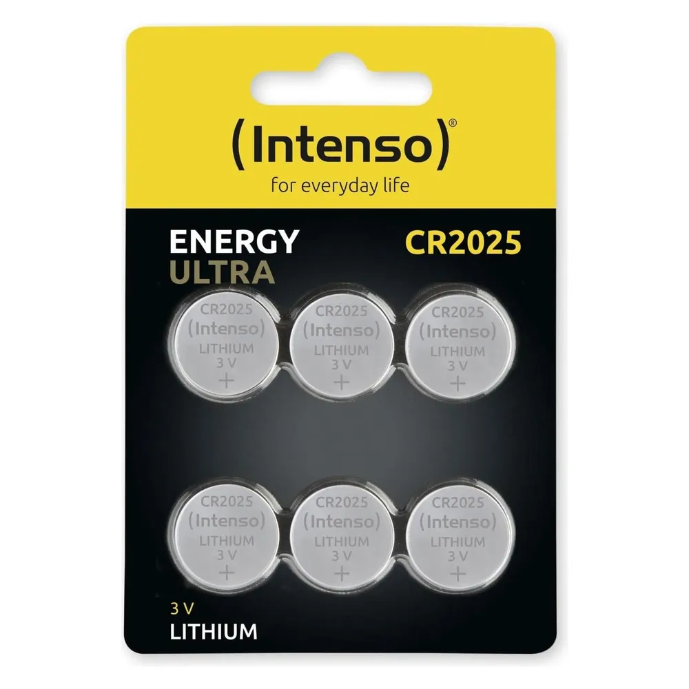 INTENSO Lithium-Knopfzelle CR2025, 6 Stück