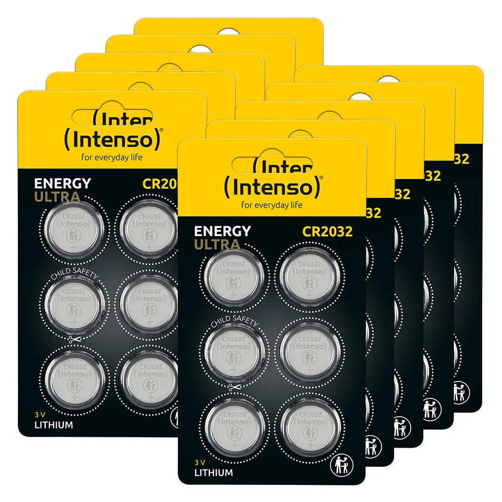 INTENSO Lithium-Knopfzellen-Set CR2032, 60er-Set