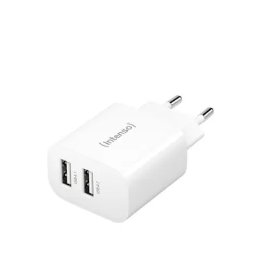 Ladegerät Intenso POWER ADAPTER 2XUSB-A 24W 5V Weiss Kompakt