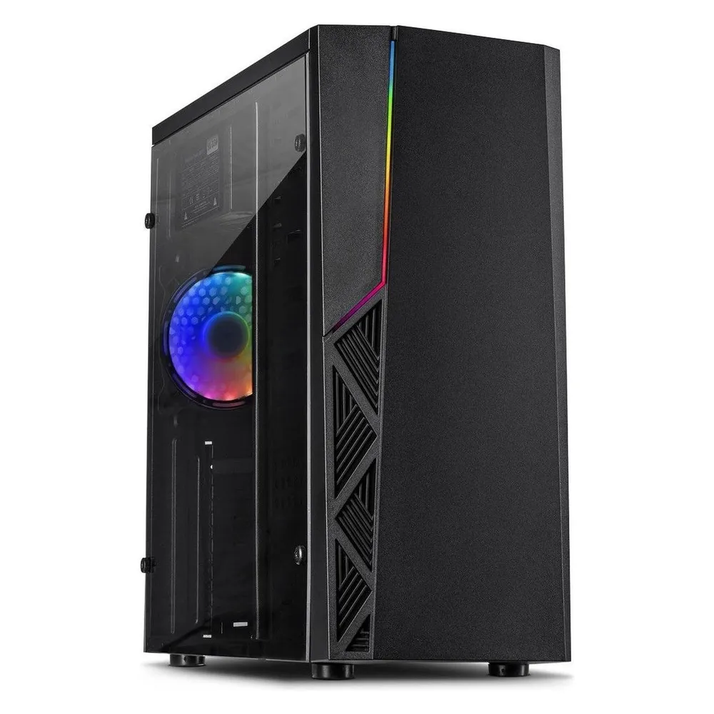 PC-Gehäuse Inter-Tech B-02 RGB Tower Schwarz ATX micro ATX Acryl