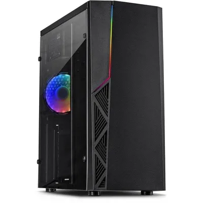 PC-Gehäuse Inter-Tech B-02 RGB Tower Schwarz ATX micro ATX Acryl