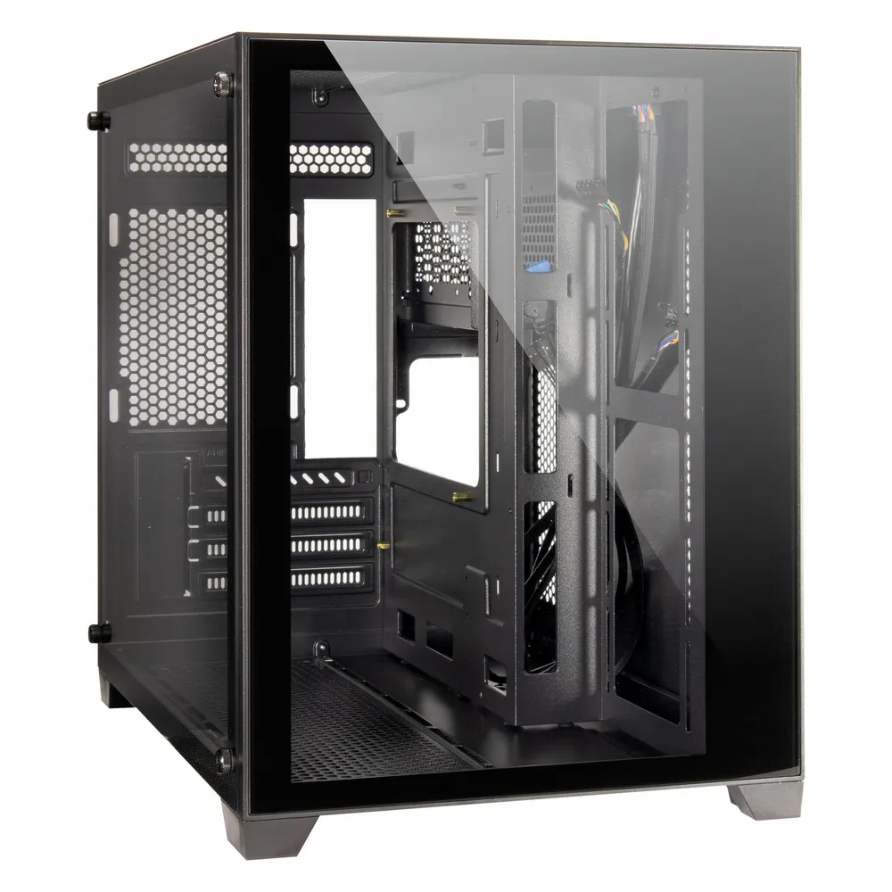 PC-Gehäuse Inter-Tech C-501 Aspect Midi Tower Schwarz micro ATX Mini-ITX