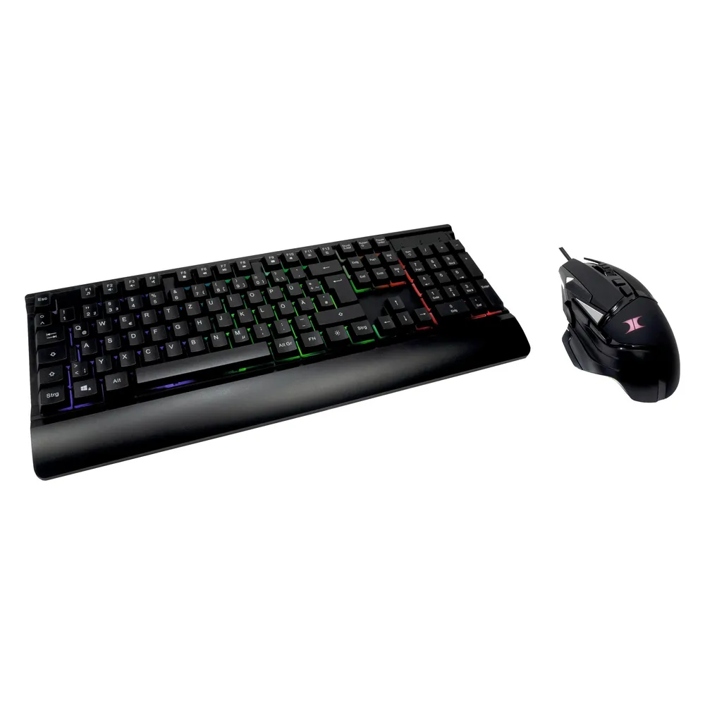 Tastatur Inter-Tech KC-3000 Gaming Komplettset mit ergonomischer deutscher Maus