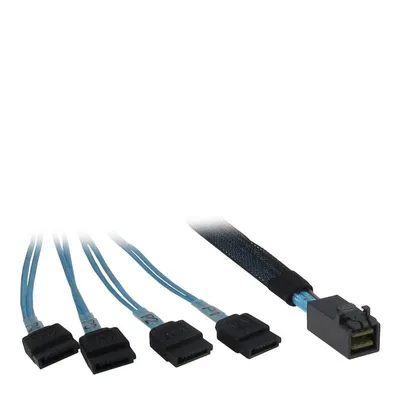Kabel Inter-Tech SFF 8643 zu 4x SATA 0,5 m Schwarz/Blau