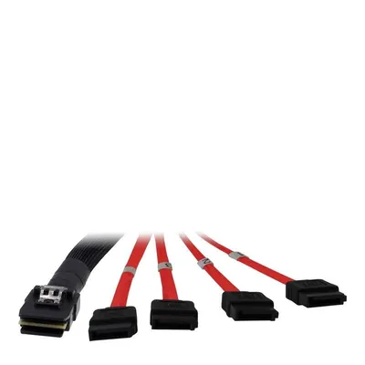 Kabel Inter-Tech SFF 8087 zu 4x SATA 1 m Schwarz