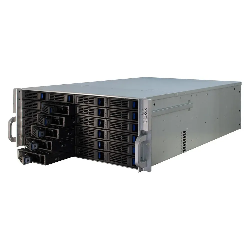 Server Inter-Tech 4U-4424 Rack 4U Schwarz Silber Kompatibel ATX EATX Micro ATX