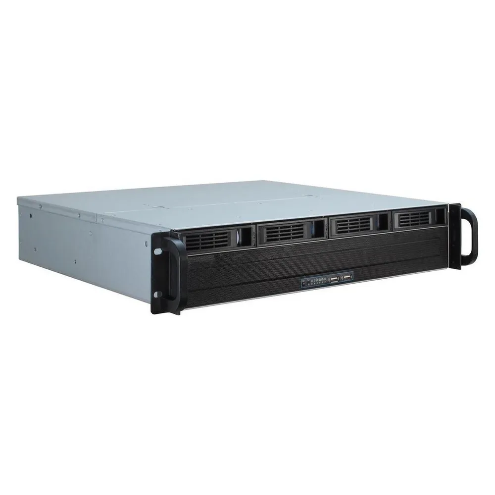 Server Inter-Tech IPC 2U-2404S Rack micro ATX Mini-ITX 2U Schwarz Silber