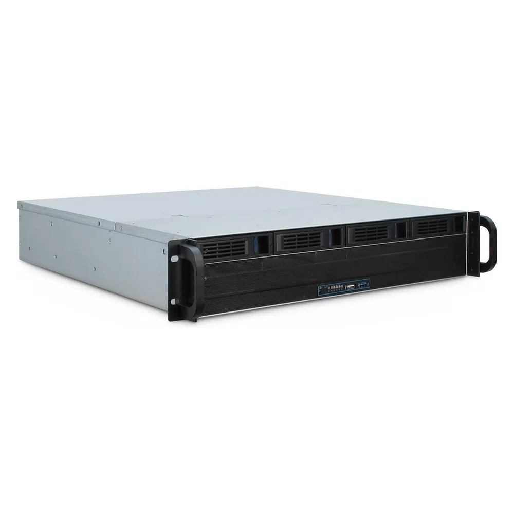 Server Inter-Tech 2U 2404L micro ATX Mini-ITX Stahl Rack 2U Schwarz Grau