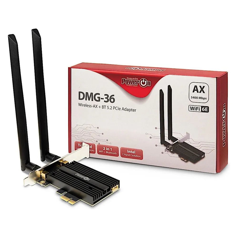 Netzwerkkarte Inter-Tech DMG-36 PCI Express 5400 Mbit/s Wi-Fi 6 Triband Bluetooth 5.2