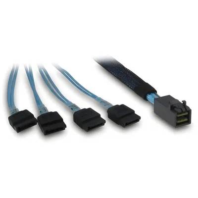 Kabel Intertech 88885670 SFF-8643 auf 4x SATA SAS 0,7 m Blau