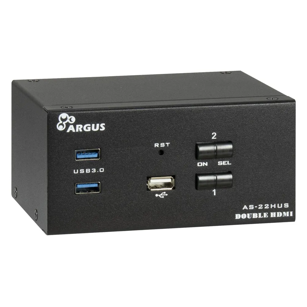 KVM Switch Intertech AS-22HUS 2 Ports HDMI 4K USB Schwarz