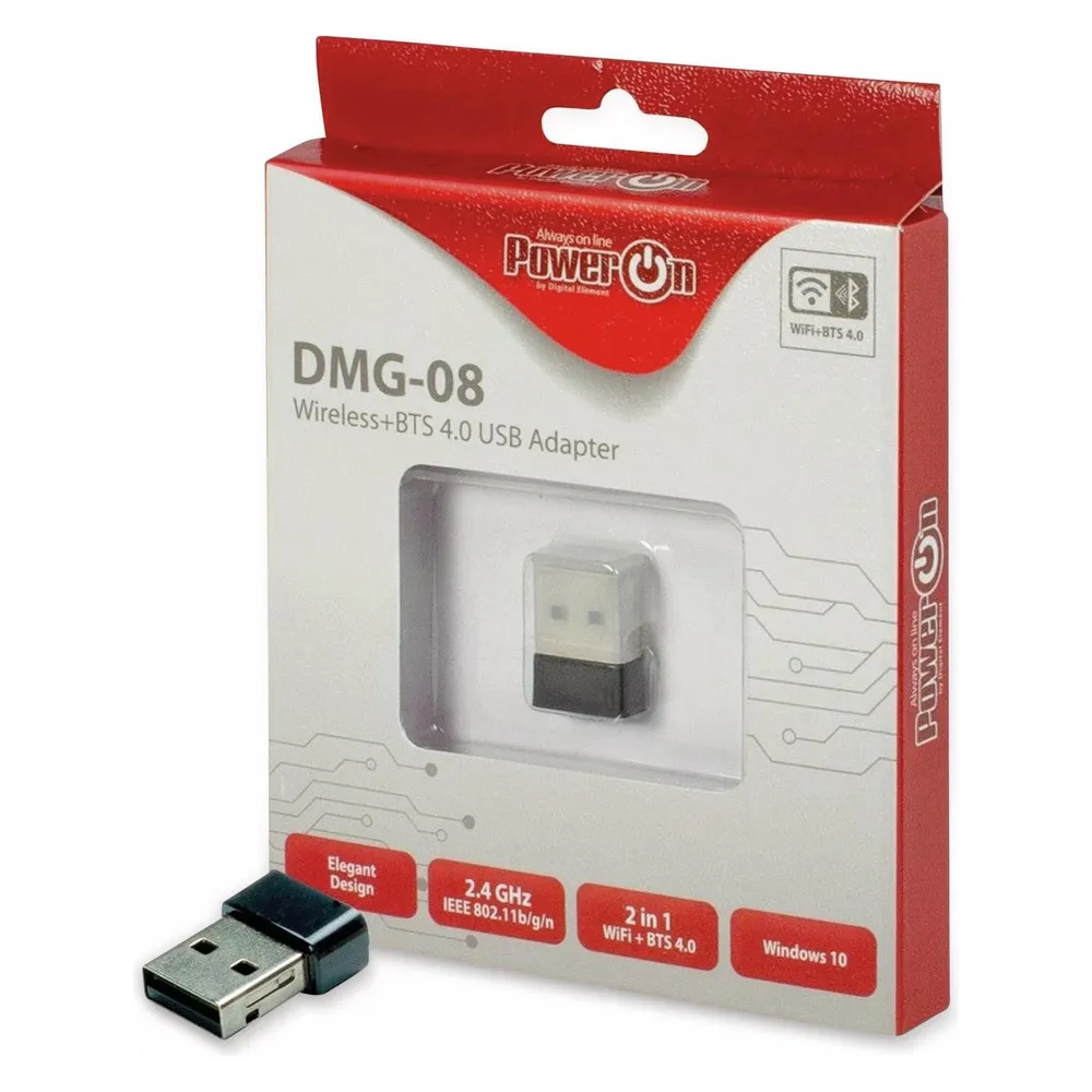Tarjeta de Red Intertech DMG-08 USB 150 Mbit/s Wi-Fi 4 Bluetooth