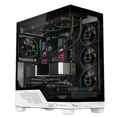 PC-Gehäuse Itek NEBRALUX 01 Weiß ATX RGB Big Tower Glasfenster