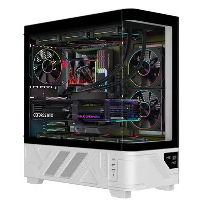 ATX Tower Itek NETRON CURVED Weiss RGB Glasfenster Gaming