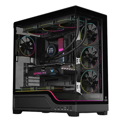 ATX Tower Itek SHOWBUI WAVE 82B RGB Glas Seitenteil Gaming