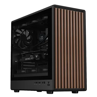 ATX Tower Itek WOODY W2B Holz Seitenscheibe Temperglas USB-C