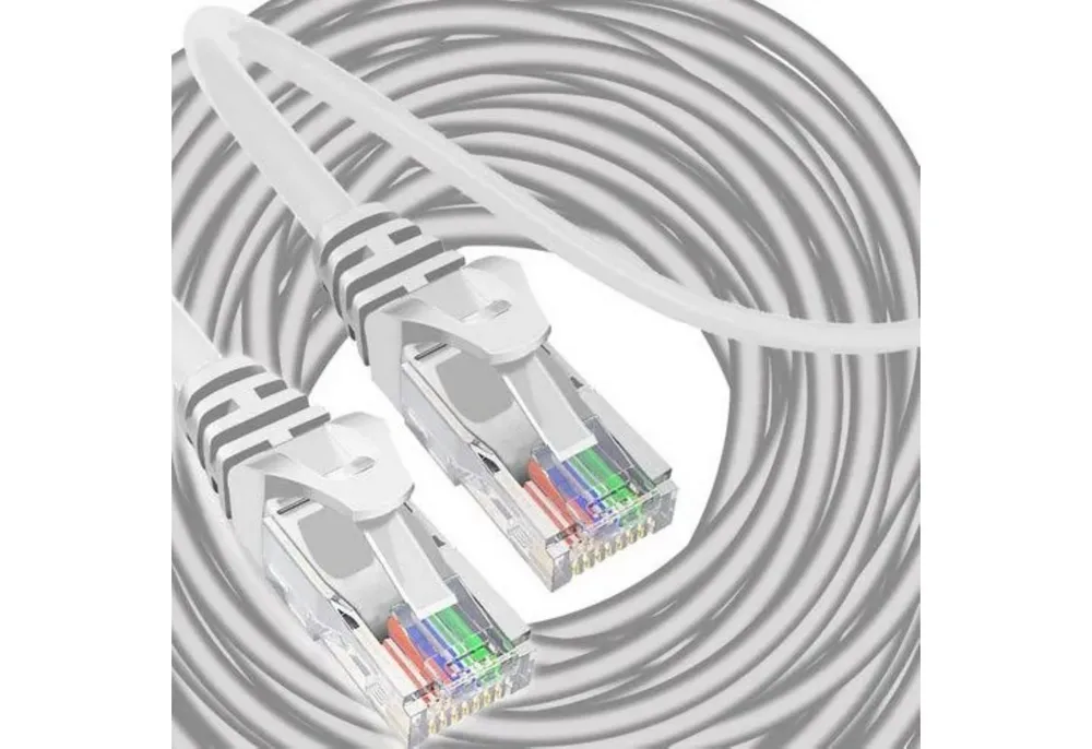 IZOXIS LAN Kabel 30m RJ45 Ethernet Netzwerkkabel Internet Patchkabel Weiß LAN-Kabel, RJ45, RJ45 (3000 cm), 30m Patchkabel mit Knickschutz und stabiler Kupferleiter Struktur