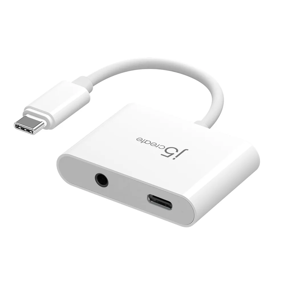 Adapter USB C J5CREATE JCA122-N mit 3.5 mm Audio und Power Delivery