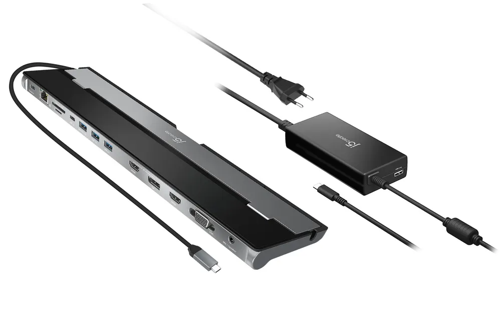 USB-C Docking Station für Dreifach-Bildschirm j5create mit 100W PD - EU