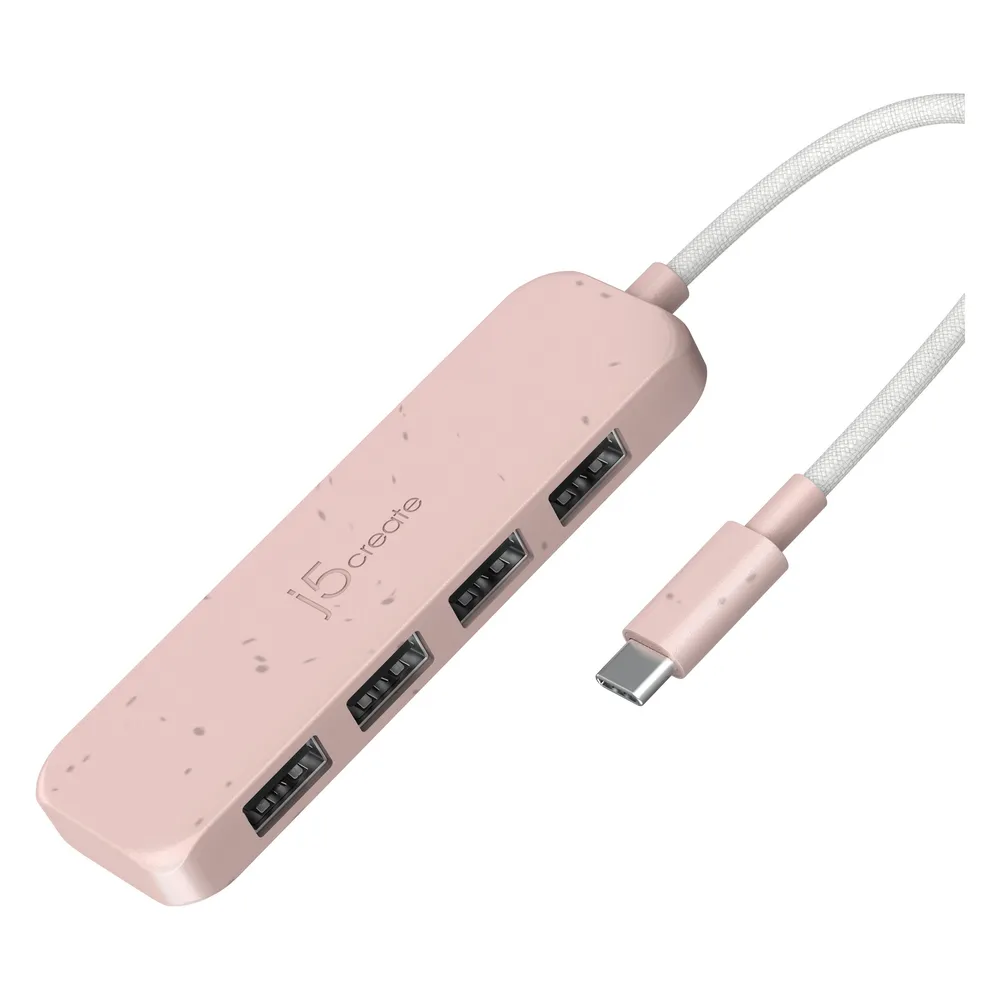 j5Create Umweltfreundlicher USB-C-zu-Hub Typ A Gen 2 mit 4 Anschlüssen, USB 3.2 Gen 1 (3.1 Gen 1) Ty (USB-C, 4 Ports)