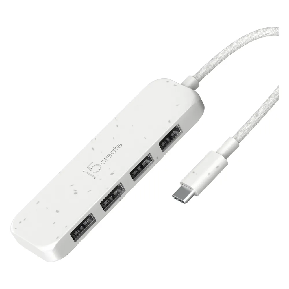 j5Create Umweltfreundlicher USB-C-zu-Hub Typ A Gen 2 mit 4 Anschlüssen, USB 3.2 Gen 1 (3.1 Gen 1) Ty (USB-C, 4 Ports)