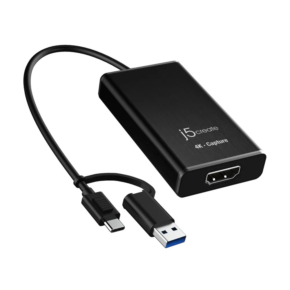Videoaufnahmegerät J5CREATE JVA11-N 4K HDMI USB-C USB-A Aluminium Schwarz
