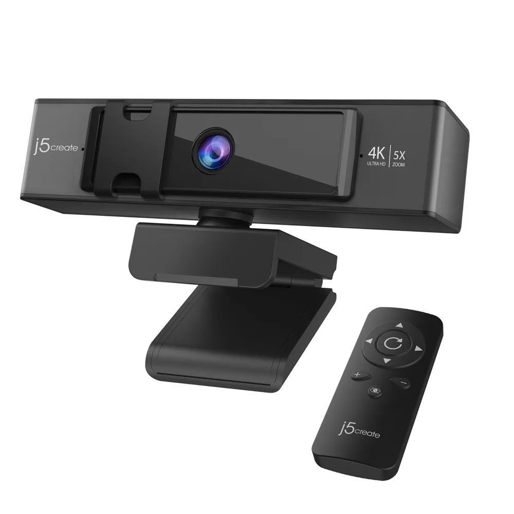Webcam J5CREATE JVCU435-N 4K Ultra HD 8.29MP 5x Zoom USB Schwarz Grau