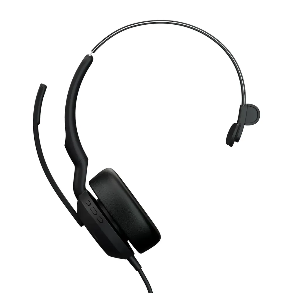 Jabra Evolve2 50 Headset mit USB-C/A Kabel und Bluetooth, aktive Geräuschunterdrückung, Büro, schwarz