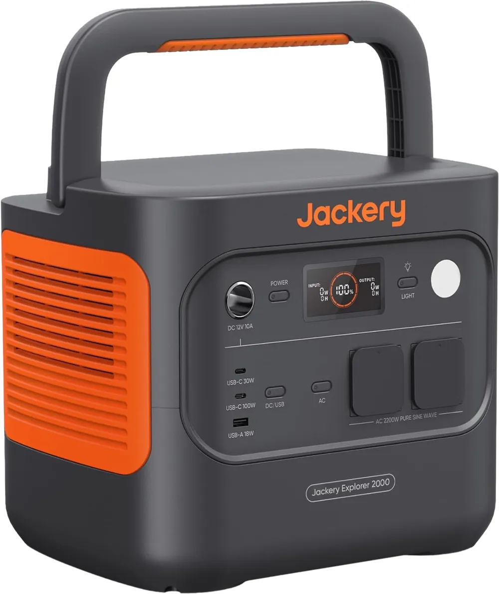 JACKERY Powerstation E2000 V2 EU, 2.042 Wh, Lithium-Eisenphosphat, 2.200 W, solarkompatibel