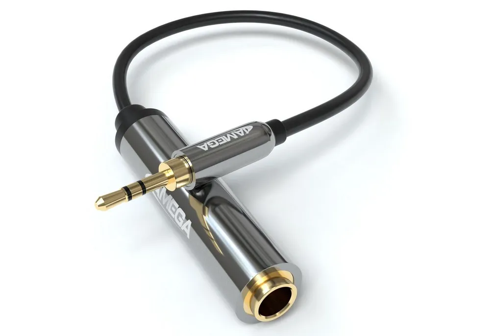 JAMEGA 0,1m Stereo Klinken Adapter 3,5mm Klinken Stecker auf 6,3mm Klinken Audio-Adapter
