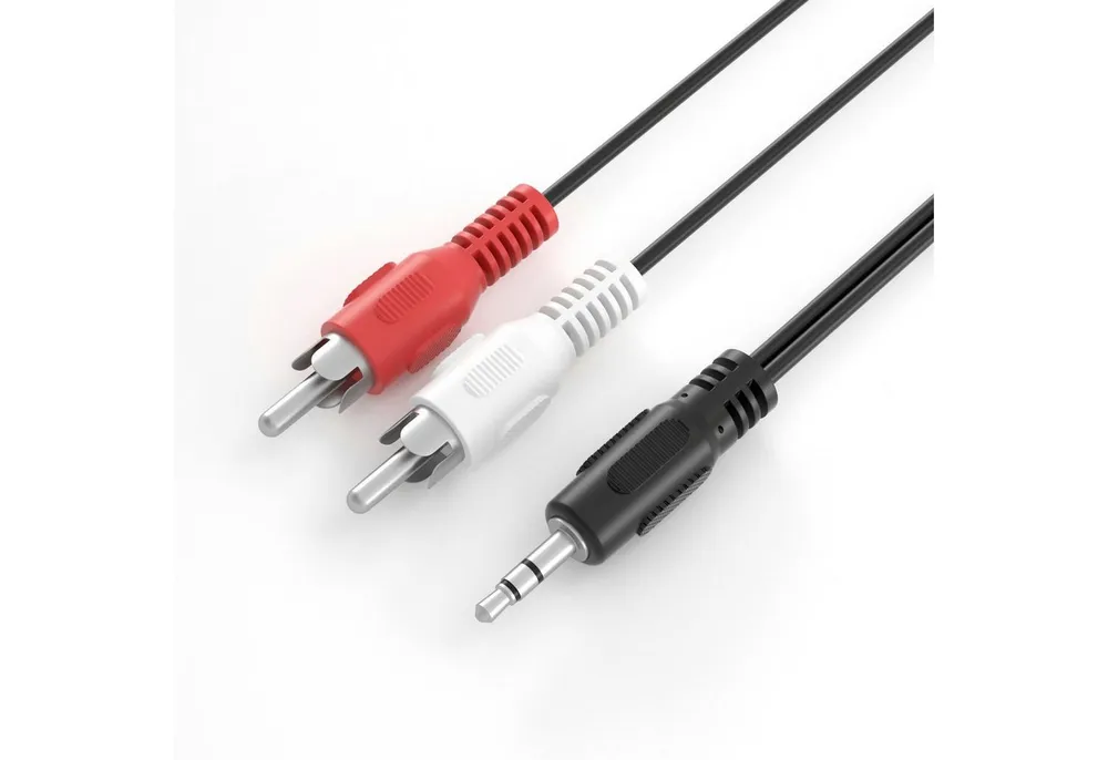 JAMEGA 3,5mm Klinke Stecker - 2x Cinch Stereo Audio AUX auf RCA Kopfhörer Audio-Kabel, CINCH, (500 cm)