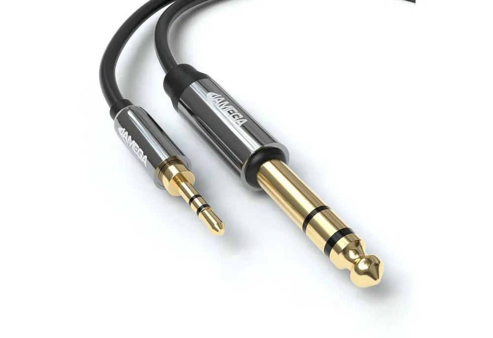 JAMEGA 3,5mm Klinkenstecker - 6,3mm Klinkenstecker Aux Stereo Adapter Kabel- Audio-Kabel, Aux Klinkenstecker, Klinkenstecker (200 cm)