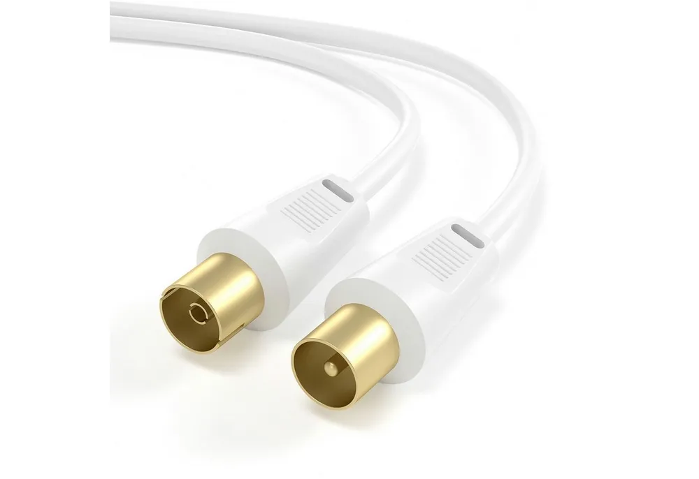 JAMEGA Antennenkabel HDTV Full HD 135db 75 Ohm Koaxialkabel 4K UHD Koax Steck SAT-Kabel, TV Koax, (1500 cm)