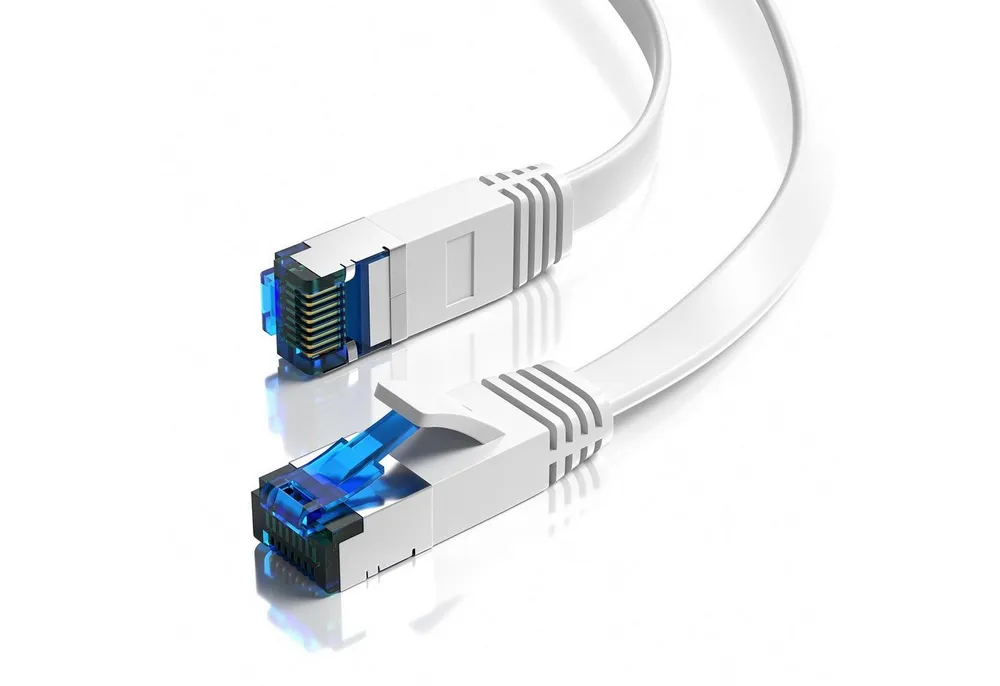 JAMEGA CAT 7 Flachkabel, RJ45 LAN Ethernet Patchkabel Netzwerk LAN-Kabel, CAT.7, RJ-45 Stecker (Ethernet) (200 cm)